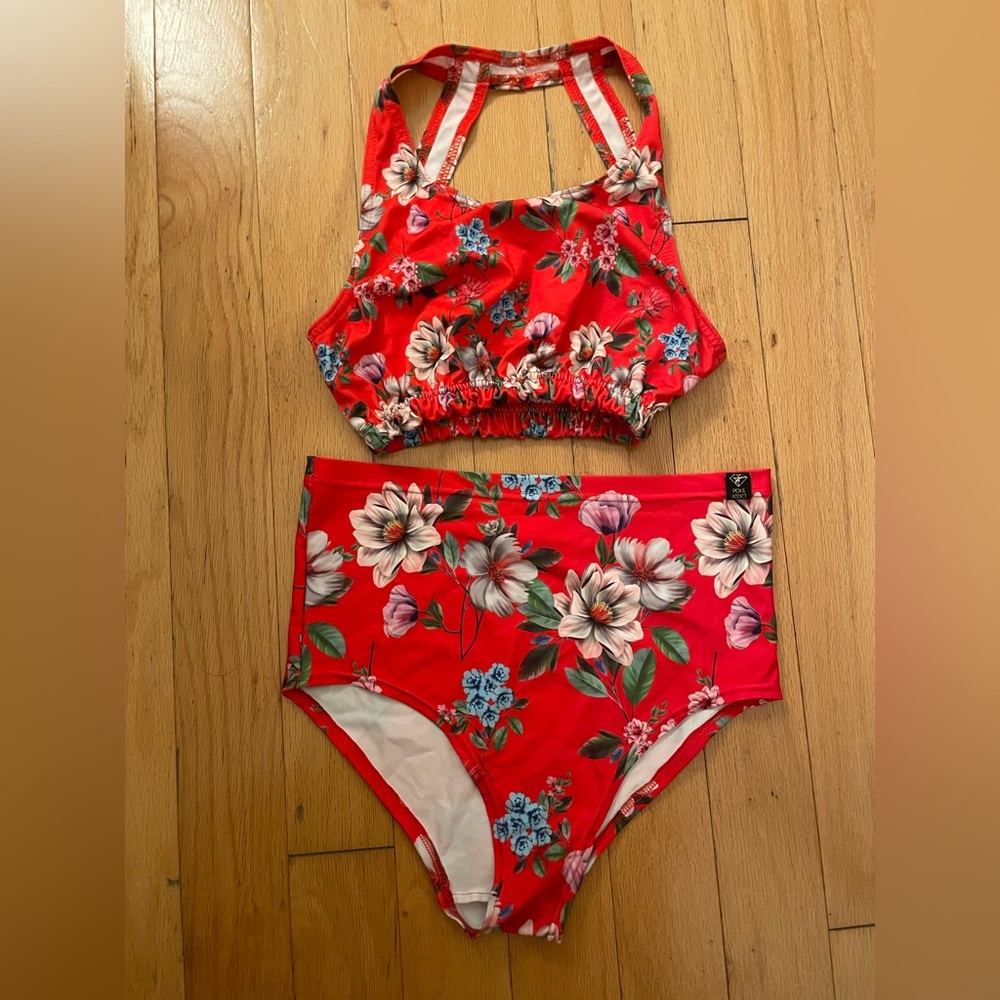 Floral Red Bikini Set